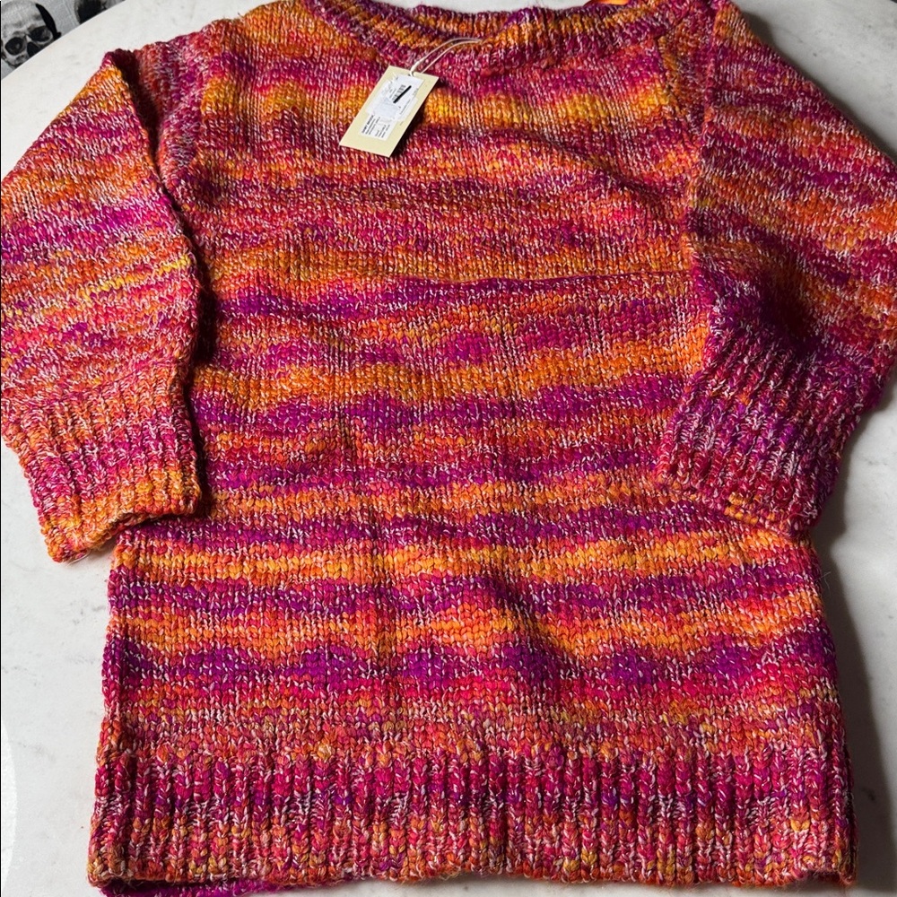 Ramy Brook Pink and Orange Knit Sweater